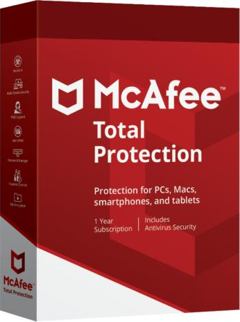 McAfee Total Protection 2020 - מנוי לשנה עבור 10 מחשבים - EXON