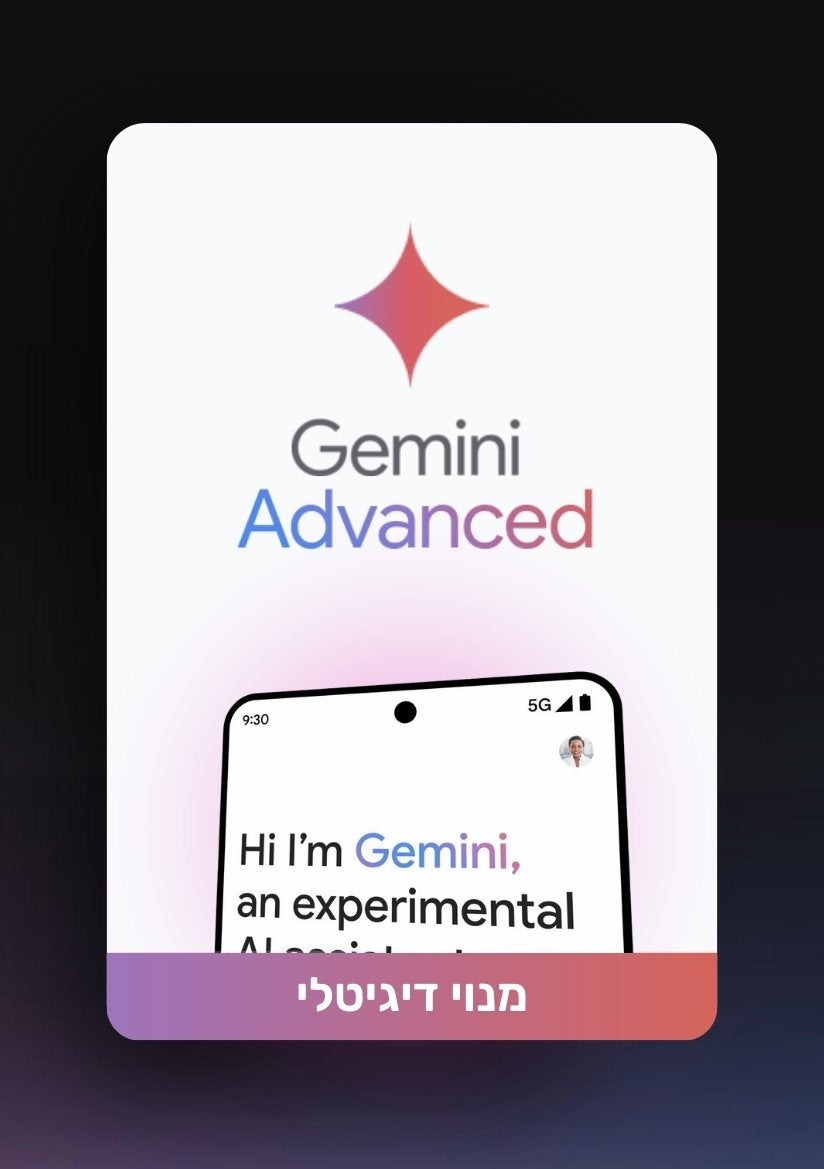 מנוי ג'מיני | Google Gemini Advanced + 2 Terra