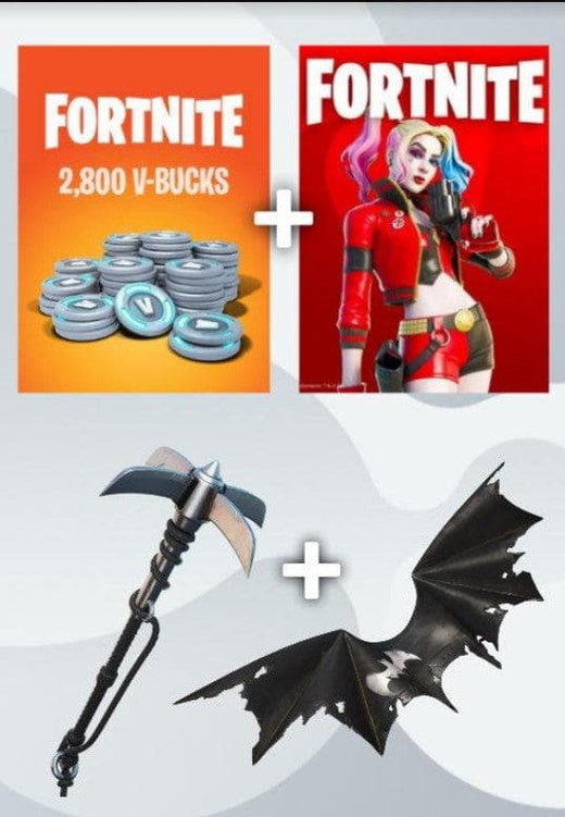 באנדל פורטנייט - VBUCKS + סקין הארלי קווין + 2 מתנות! - EXON